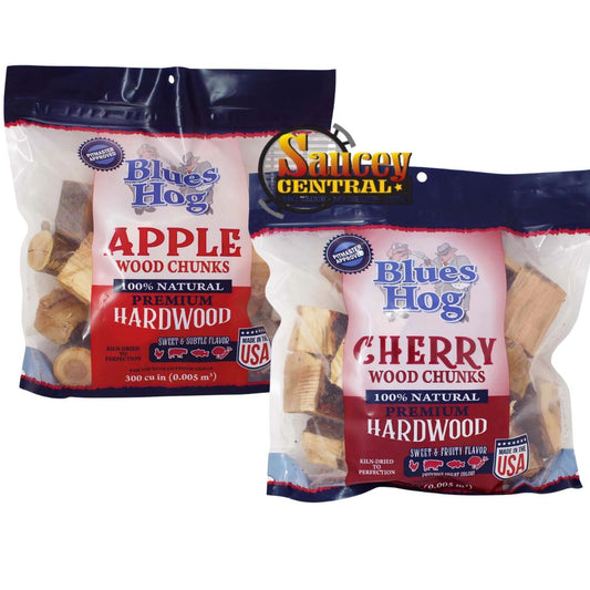 Blues Hog Barkless Wood Chunks Combo Pack - Apple & Cherry