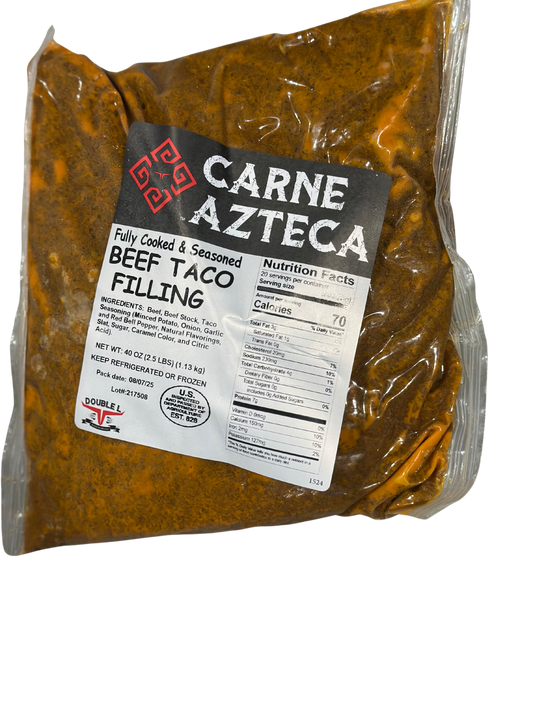 Carne Azteca Fully Cooked & Seasoned Beef Taco Filling