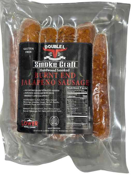 Double L Smoke Craft Hardwood Smoked Burnt End Jalapeño Sausage