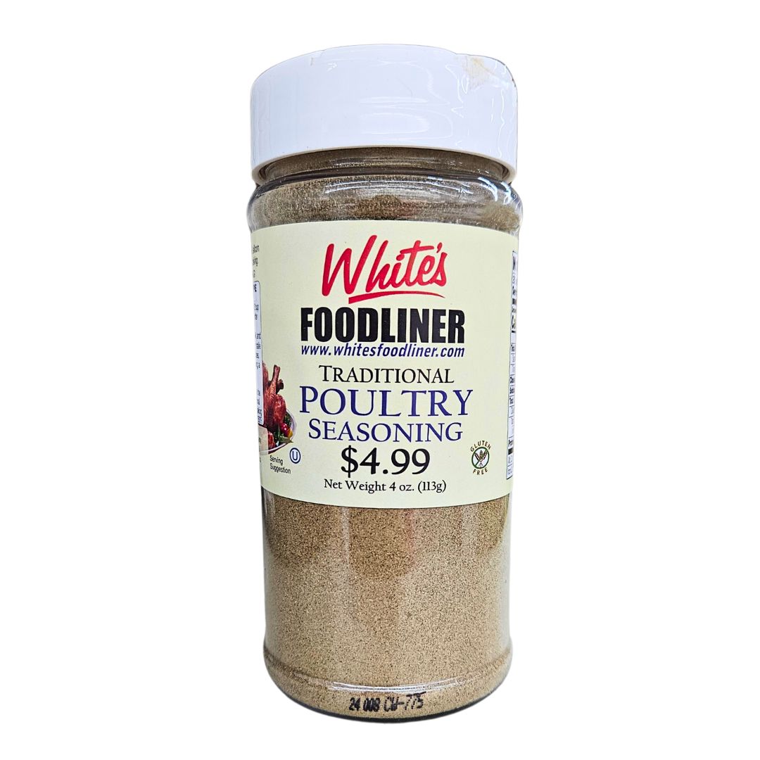 Traditional Poultry Seasoning by White's Foodliner, 4oz – Saucey Central